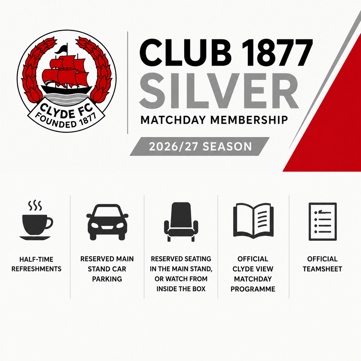 Club 1877 Silver | 2026/27 Matchday Membership
