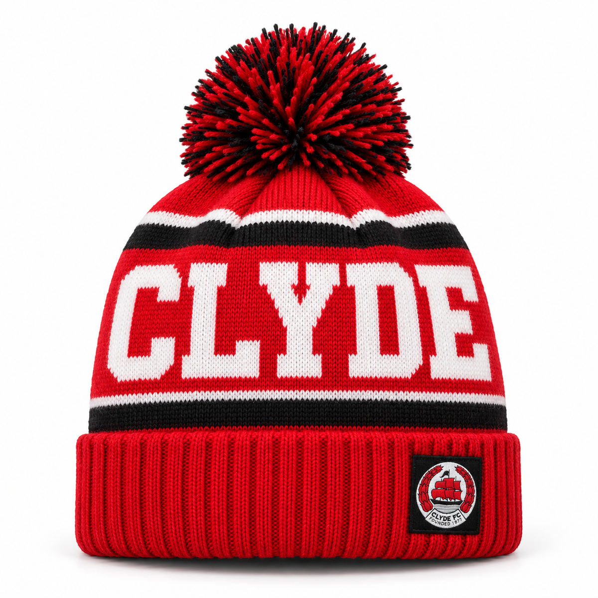 Clyde FC Red Bobble Hat